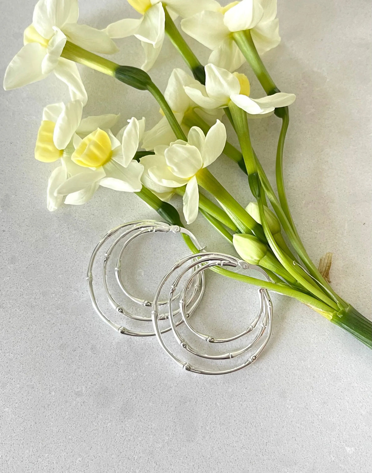 Silver Multi Ring Hoops