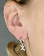 Silver Kiss Huggie Earrings