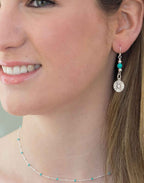 Silver Light Turquoise Enamel Necklace