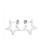 Silver Star Hoop Earrings