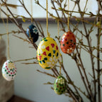 Hand Painted Paper Mache Easter Eggs 3cm | Set of 6