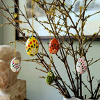 Hand Painted Paper Mache Easter Eggs 3cm | Set of 6
