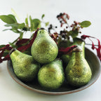 Antique Green Glass Pear Bauble Decoration | 2 Sizes