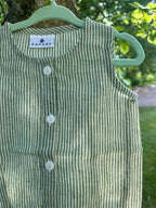 Green Stripe Cotton Romper