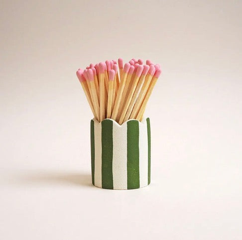 Stripy Match Stick Holder with striker