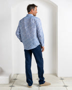 Mens Linen Shirt CORAL STONE