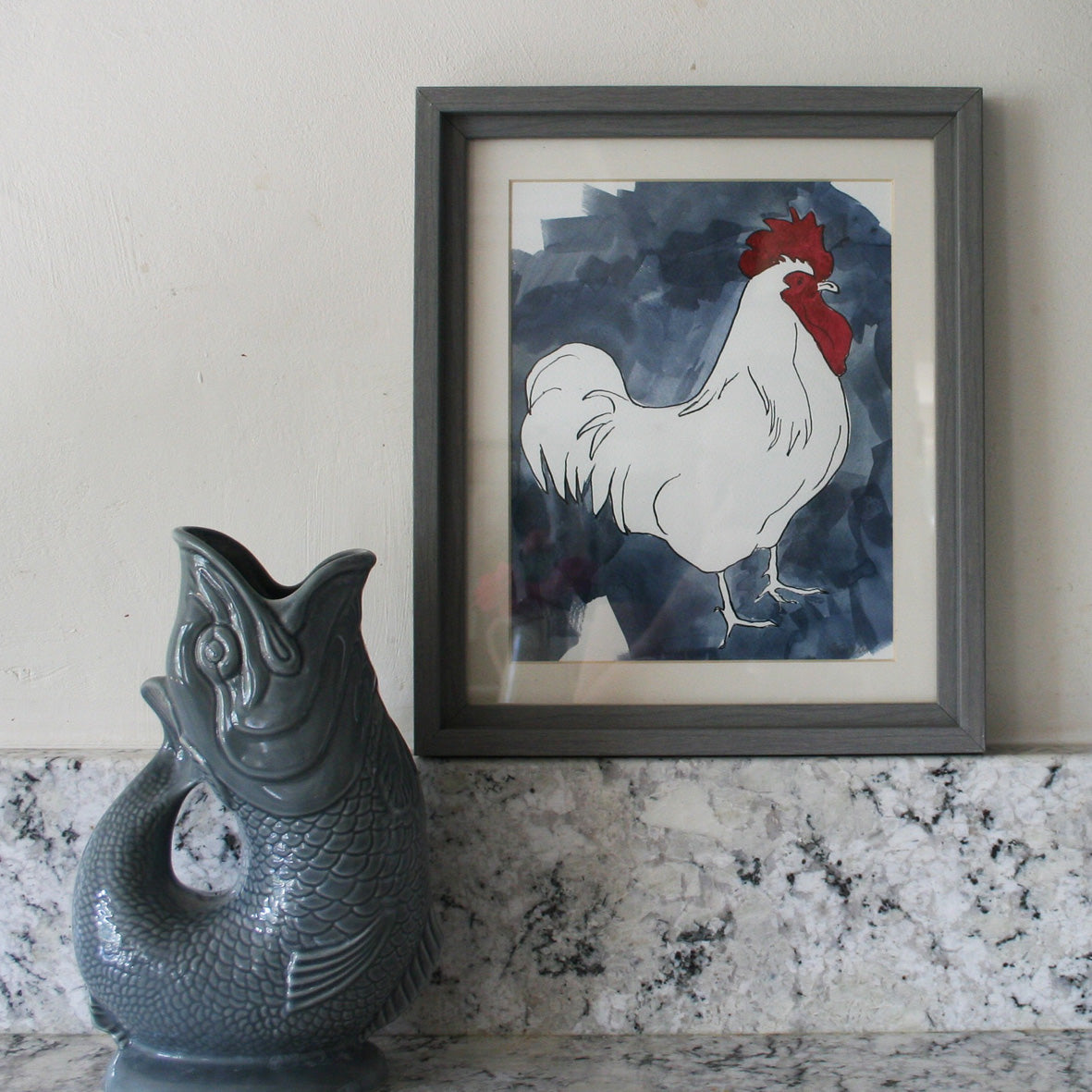 Sussex Cockerel Original Ink & watercolour