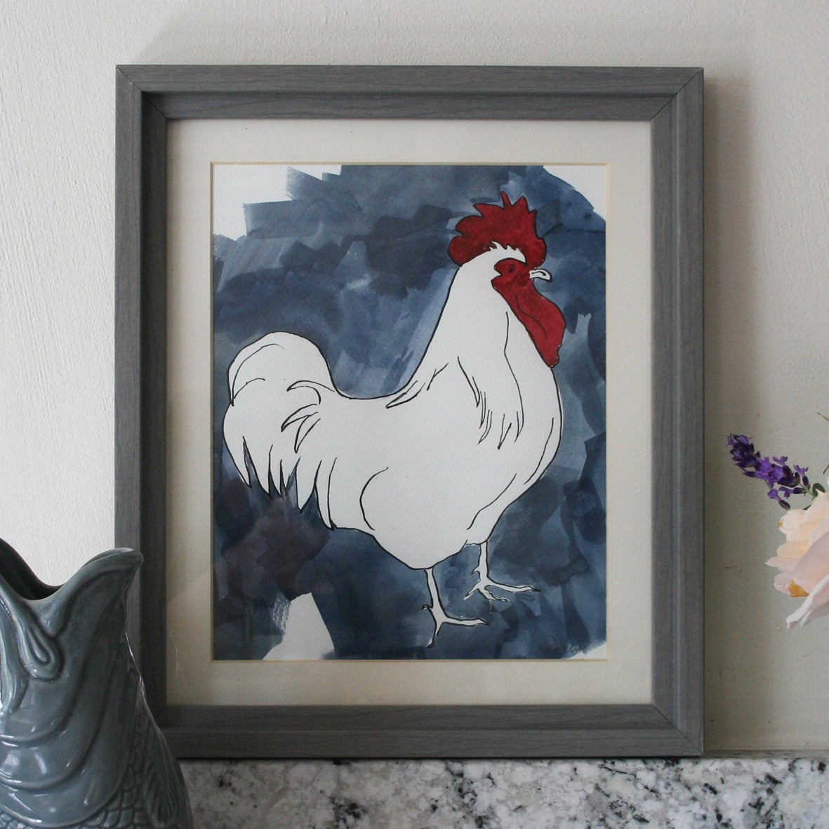 Sussex Cockerel Original Ink & watercolour