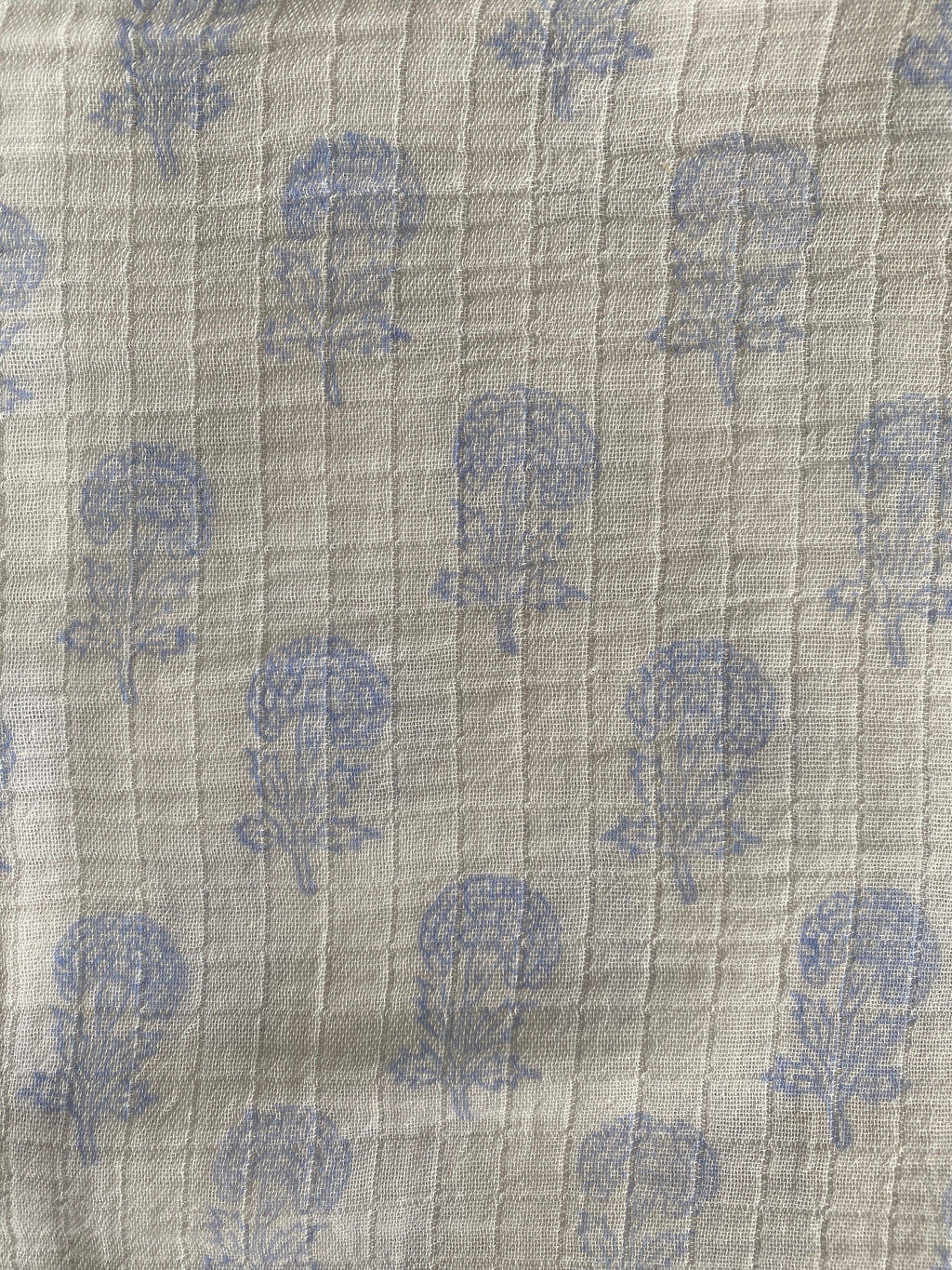 Blue Motif Organic Cotton Baby Swaddle