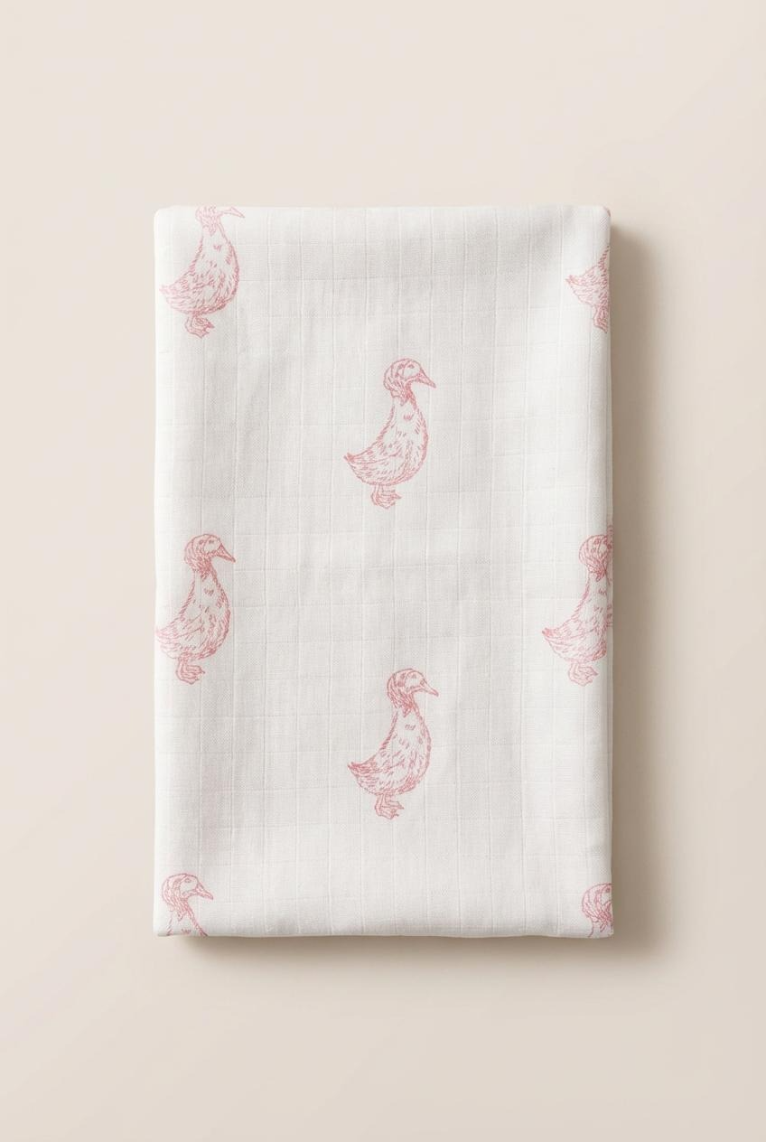 Pink Duck Organic Cotton Swaddle