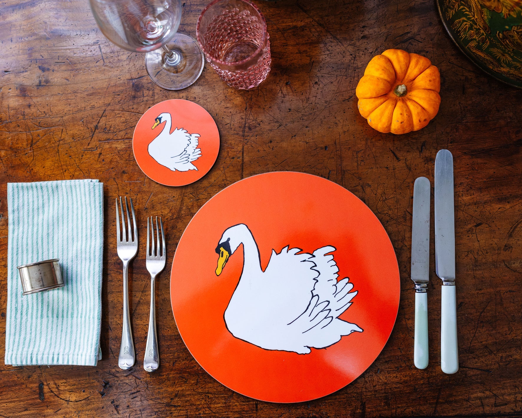 Swan Placemat & Coaster