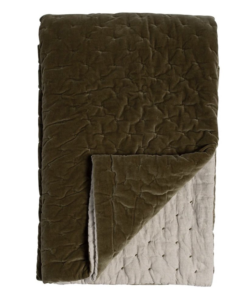 Velvet and Linen Throw