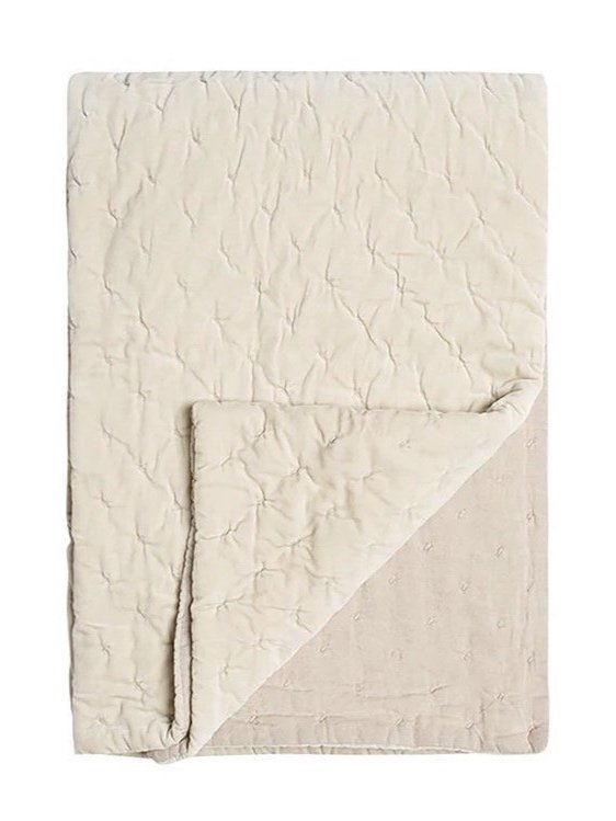 Velvet and Linen Throw