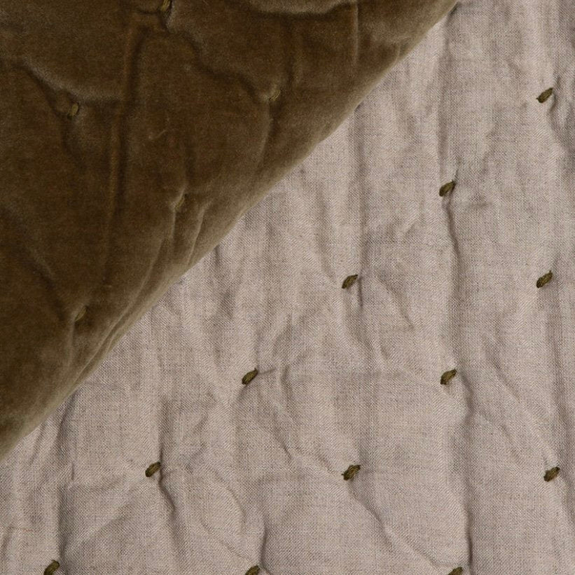 Velvet and Linen Throw