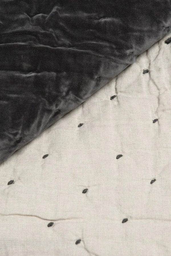Velvet and Linen Throw