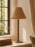 The Raffles Cordless Bamboo Lamp