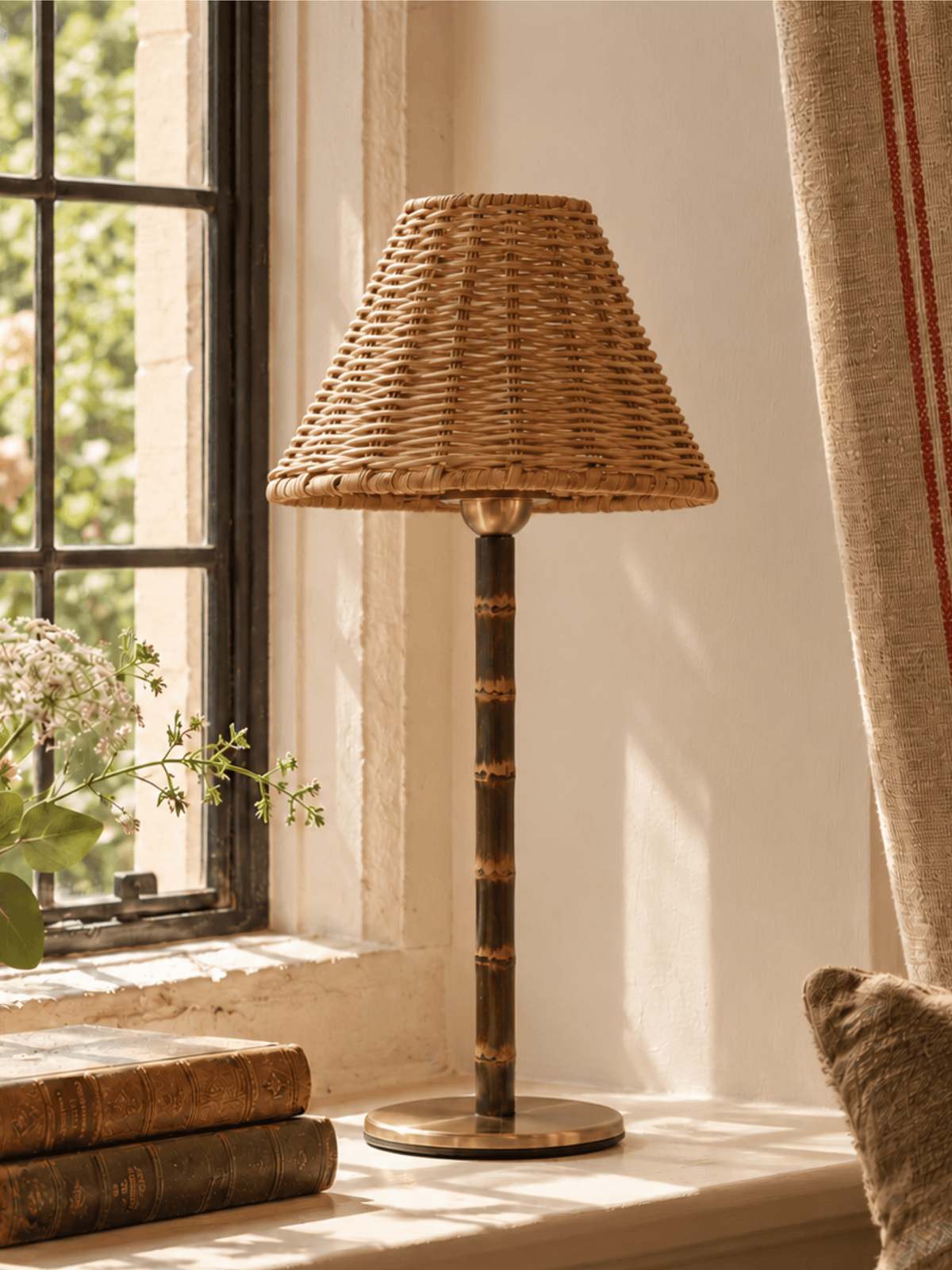 The Raffles Cordless Bamboo Lamp