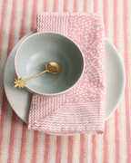 Pink Stripes Roza Print Hand Blocked Tablecloth