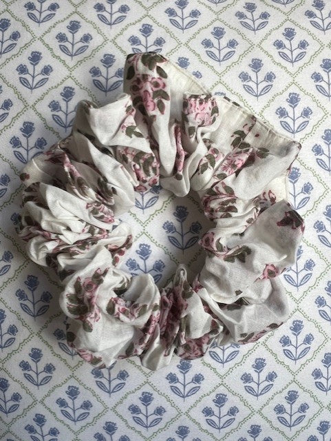 Pack of three block print Hair scrunchies