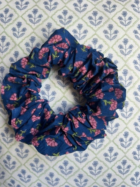 Pack of three block print Hair scrunchies