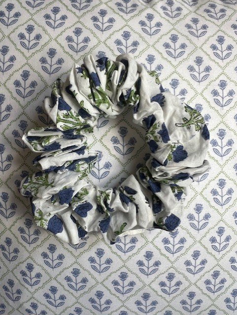Pack of three block print Hair scrunchies