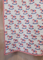 Large Rocking Horse Cot / Toddler Quilt