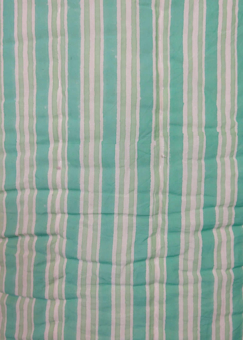 Organic Cotton Elephant Toddler Quilt – Green Block Printed Reversible Cot Quilt