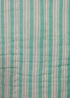Organic Cotton Elephant Toddler Quilt – Green Block Printed Reversible Cot Quilt