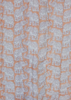 Organic Cotton Elephant Toddler Quilt – Peach Block Printed Reversible Cot Quilt