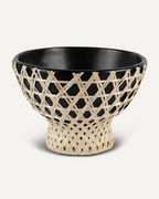 Selva Bowl | Handwoven Tetera Palm & Black Clay, Natural & Black