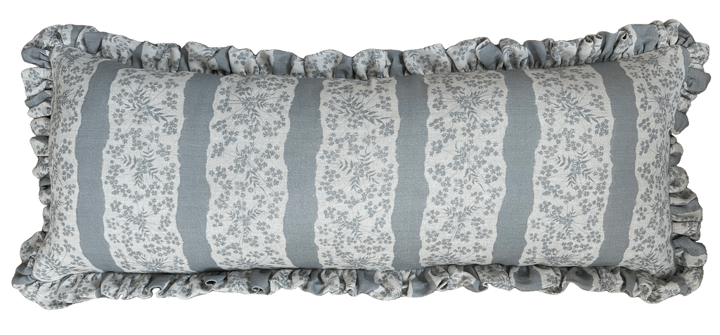 LUMBAR RUFFLE CUSHION ~ FAIRYLACE FLAX FLOWER