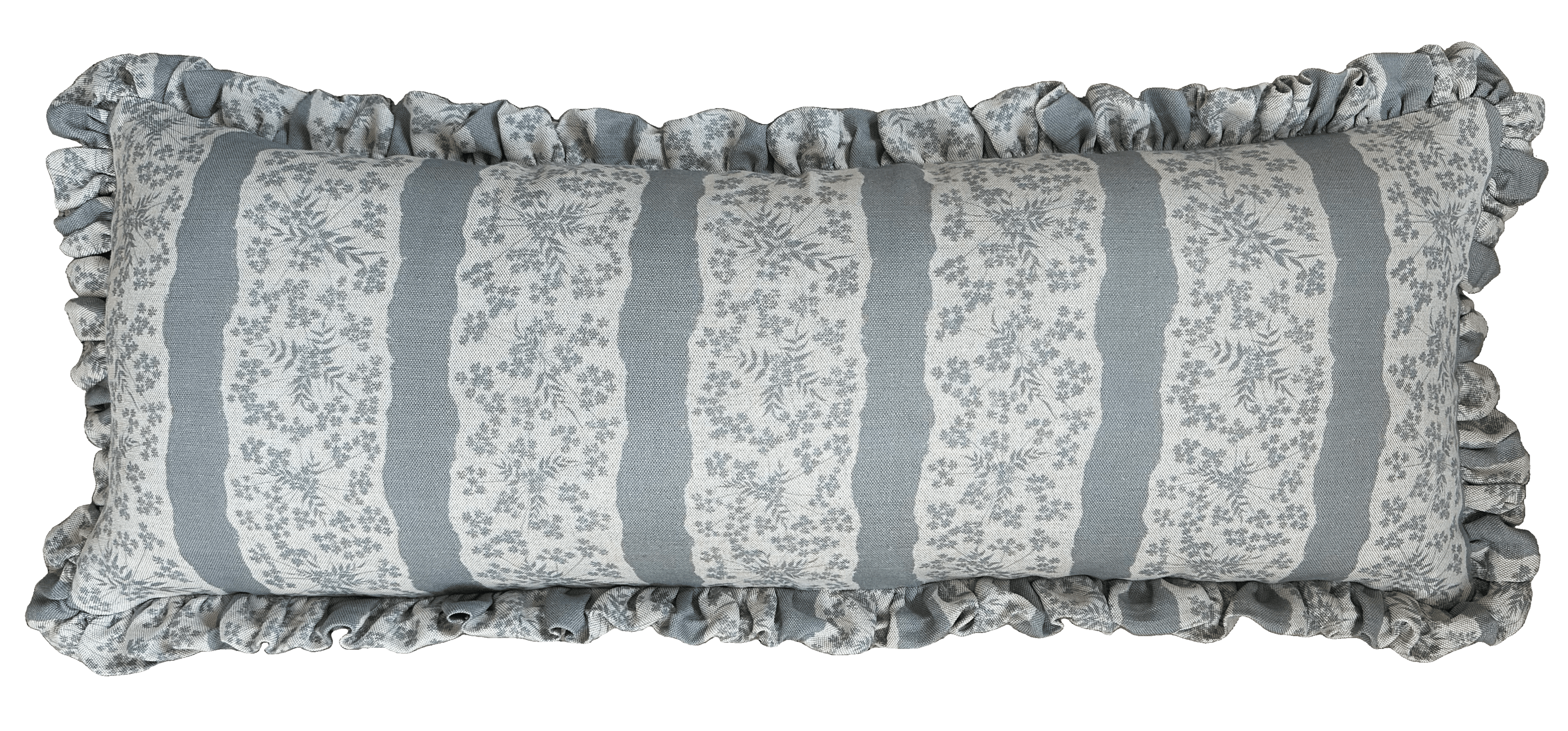 LUMBAR RUFFLE CUSHION ~ FAIRYLACE FLAX FLOWER