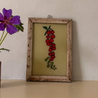 TOMATOES ON A VINE Indian glass painting