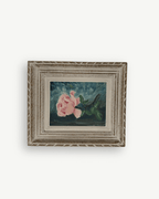 Vintage Pink Rose Oil Painting Orignal Framed Artwork