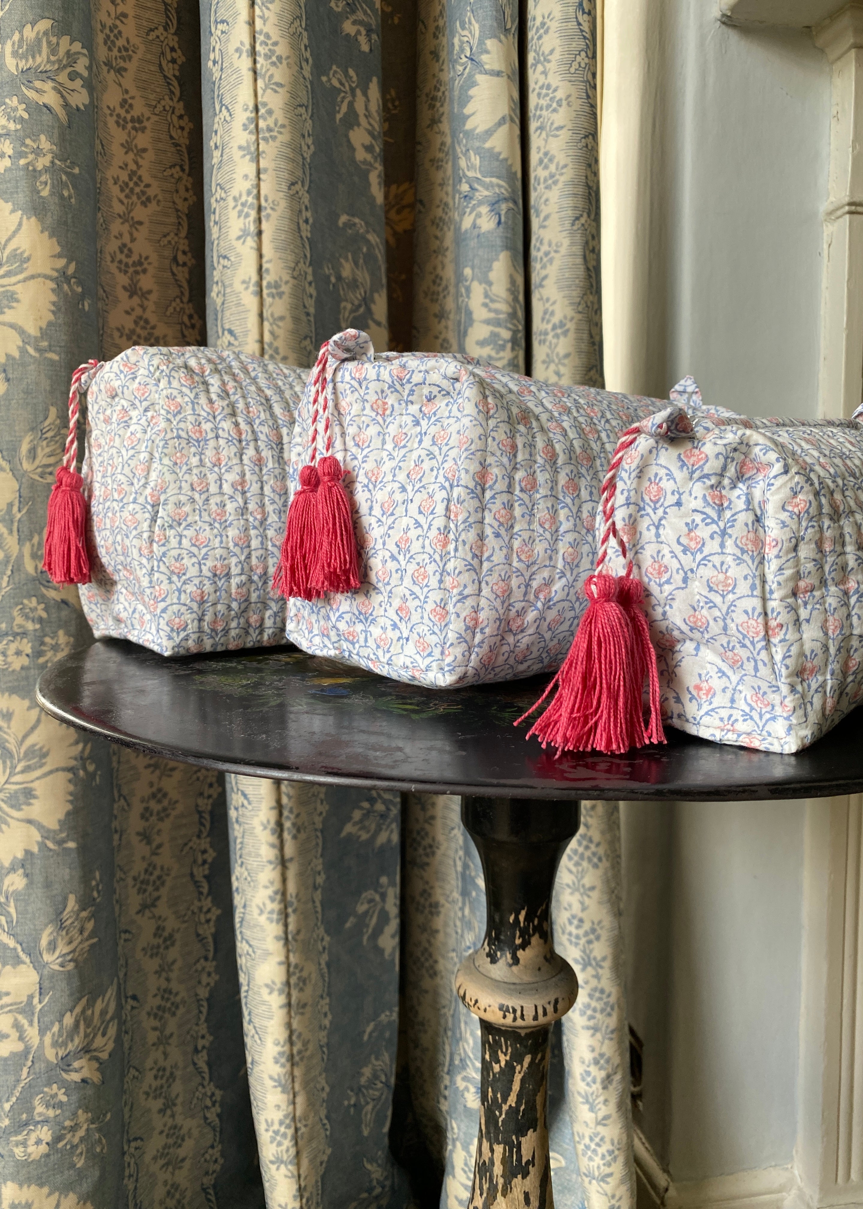 Blue / Pink Organic Cotton Wash Bag