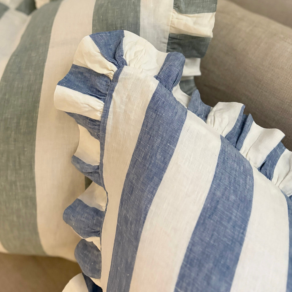 Whitby Stripe Cushion - Blue