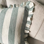 Whitby Stripe Cushion - Green