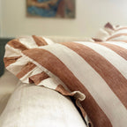 Whitby Stripe Cushion - Terracotta