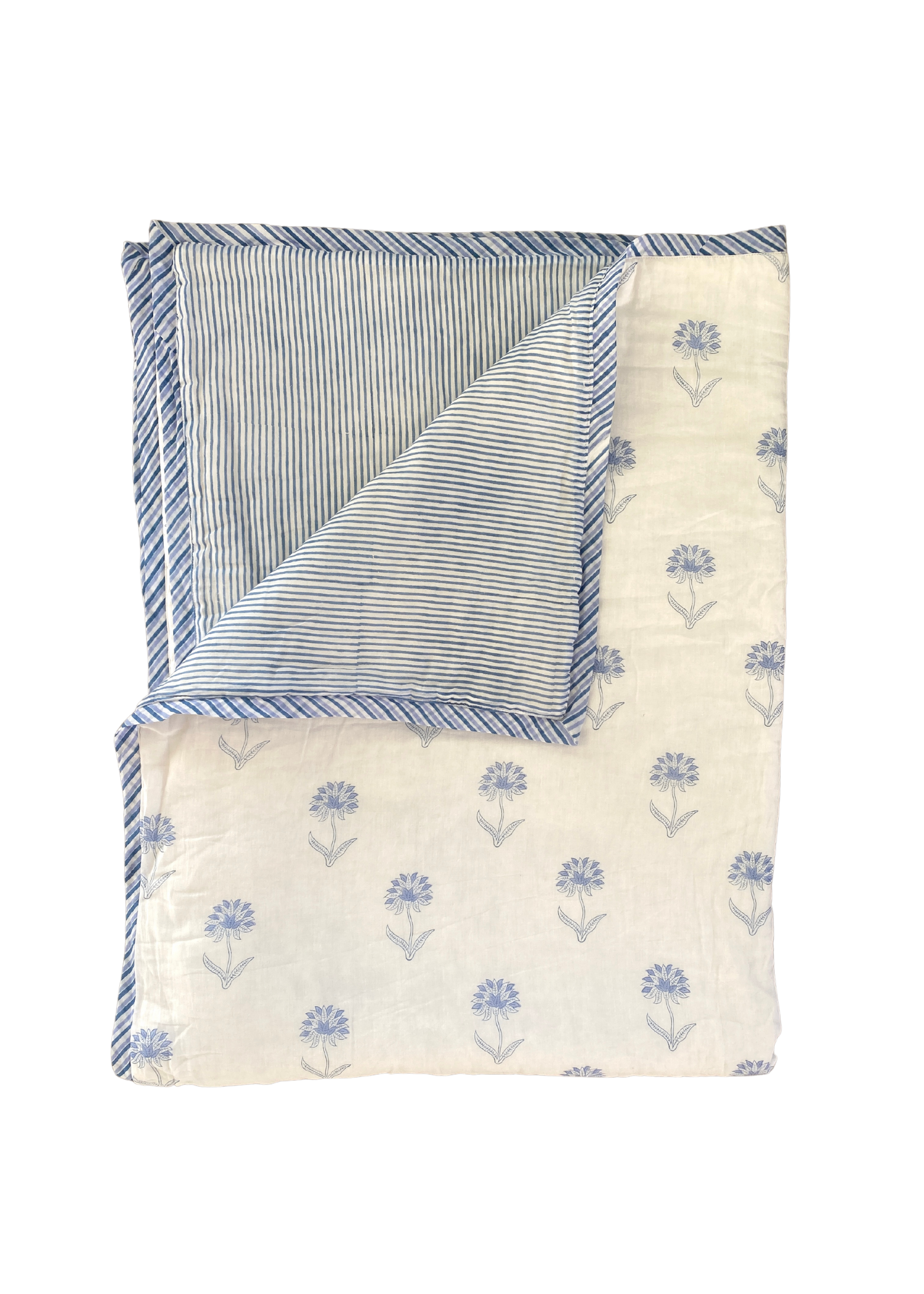 Blue Organic Cotton Toddler Quilt