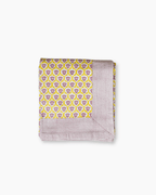 Yellow Floral Block Print Cotton Tablecloth